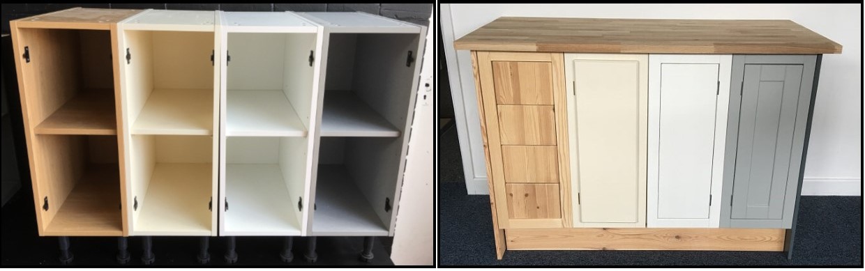 If you are handy though its entirely possible to build your own slab style cabinet doors Solid Pine Cupboard Doors